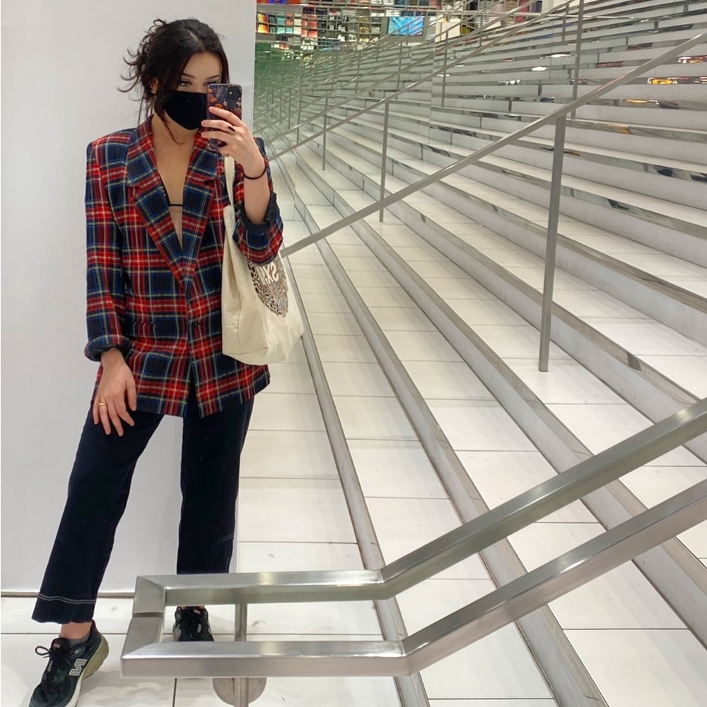 England plaid oversized blazer